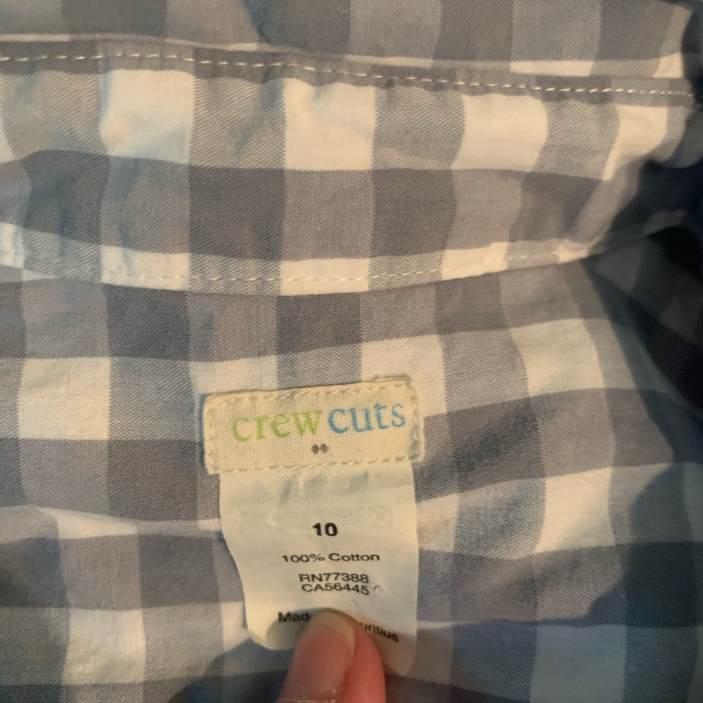 J. Crew Crewcuts gray check button down size 10